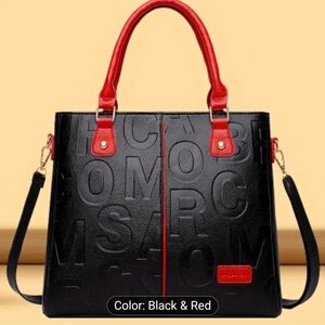 Elegant Black and Red Women's Handbag